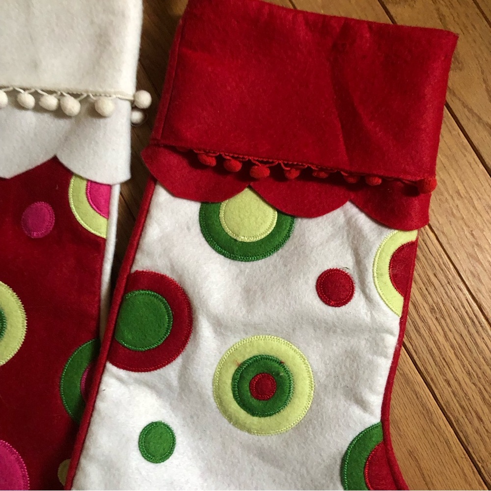 Pair of Felted Christmas Stockings - Picture 2 of 6